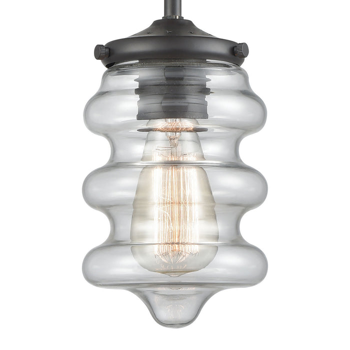 One Light Mini Pendant from the Synchronis collection in Oil Rubbed Bronze finish