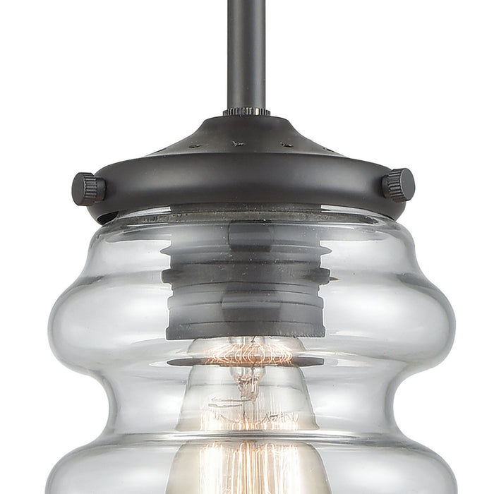 One Light Mini Pendant from the Synchronis collection in Oil Rubbed Bronze finish