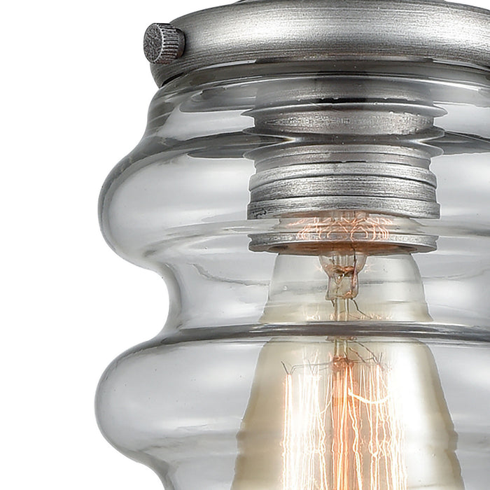 One Light Mini Pendant from the Synchronis collection in Weathered Zinc finish