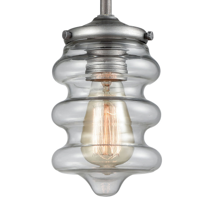 One Light Mini Pendant from the Synchronis collection in Weathered Zinc finish