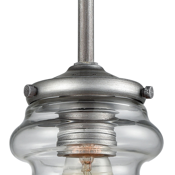 One Light Mini Pendant from the Synchronis collection in Weathered Zinc finish