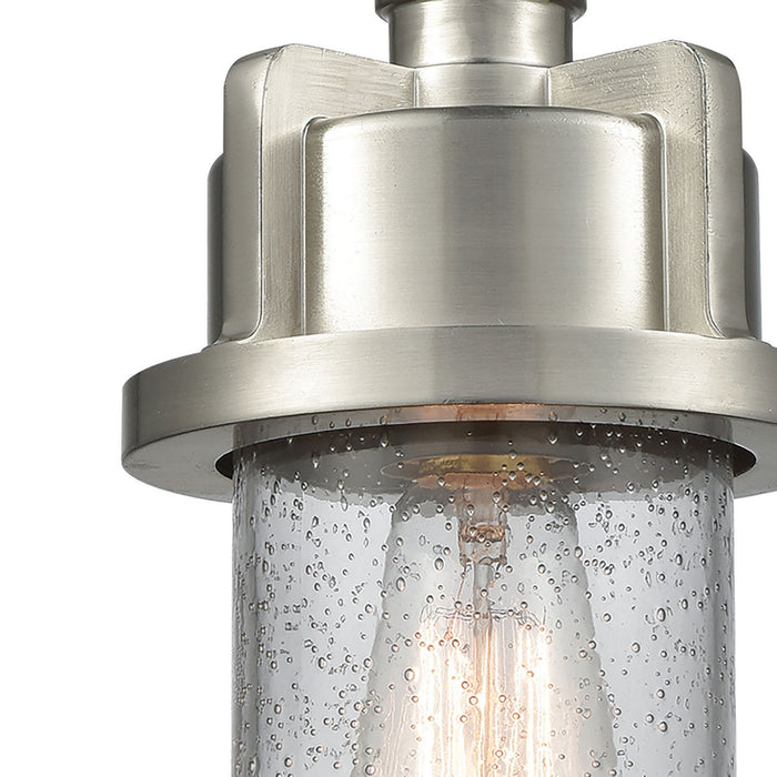 One Light Mini Pendant from the Briggs collection in Weathered Zinc, Satin Nickel finish