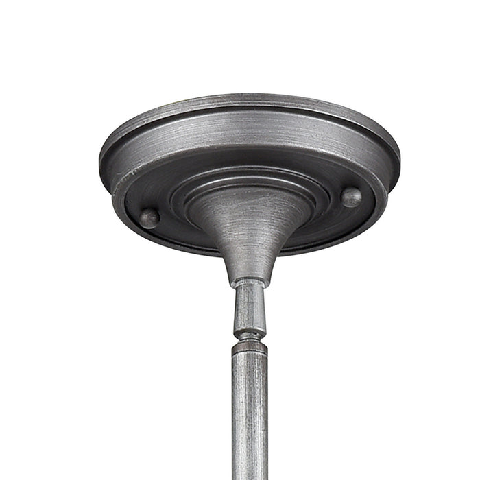 One Light Mini Pendant from the Briggs collection in Weathered Zinc, Satin Nickel finish