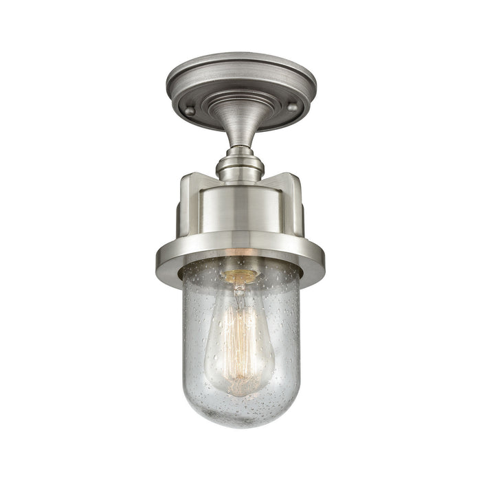 One Light Mini Pendant from the Briggs collection in Weathered Zinc, Satin Nickel finish