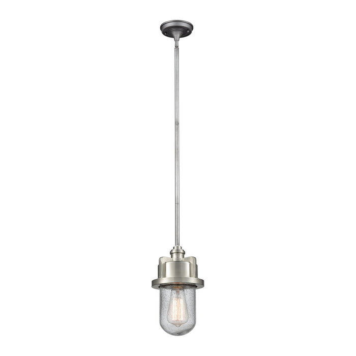 ELK Home - 16501/1 - One Light Mini Pendant - Briggs - Weathered Zinc, Satin Nickel