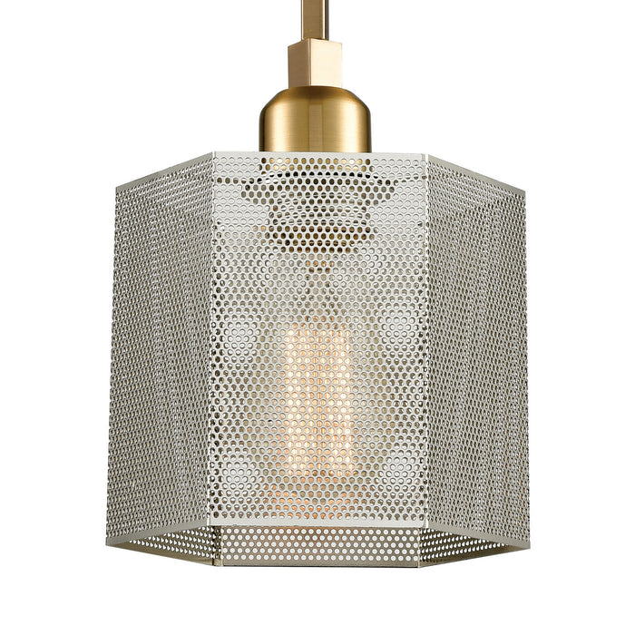 One Light Mini Pendant from the Compartir collection in Polished Nickel finish