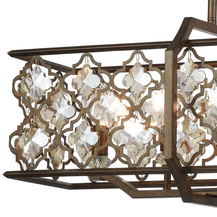 Eight Light Chandelier from the Armand collection in Weathered Bronze finish