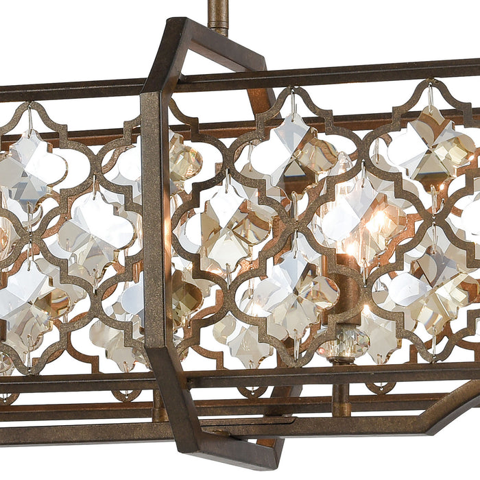 Eight Light Chandelier from the Armand collection in Weathered Bronze finish