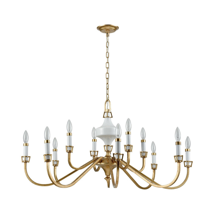 12 Light Chandelier from the Ceramique collection in Antique Gold Leaf finish