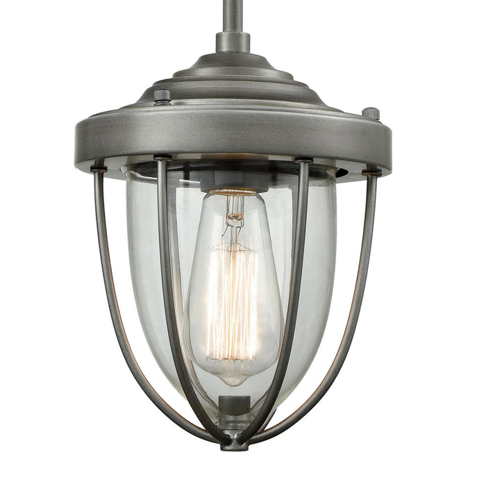 One Light Mini Pendant from the Sturgis collection in Weathered Zinc finish