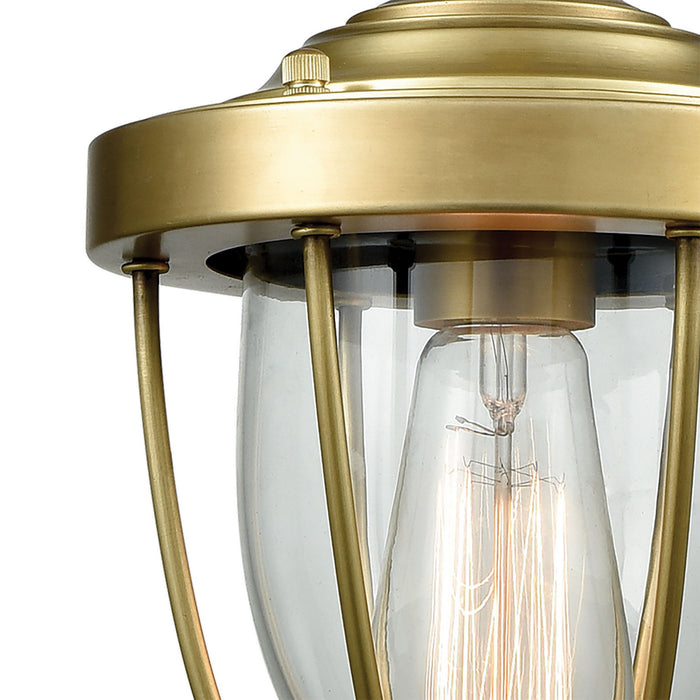 One Light Mini Pendant from the Sturgis collection in Satin Brass finish