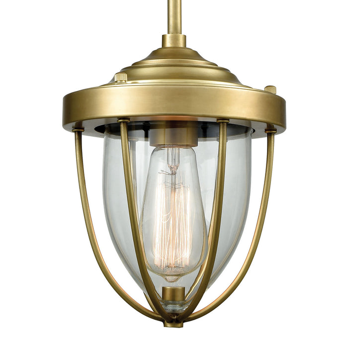 One Light Mini Pendant from the Sturgis collection in Satin Brass finish