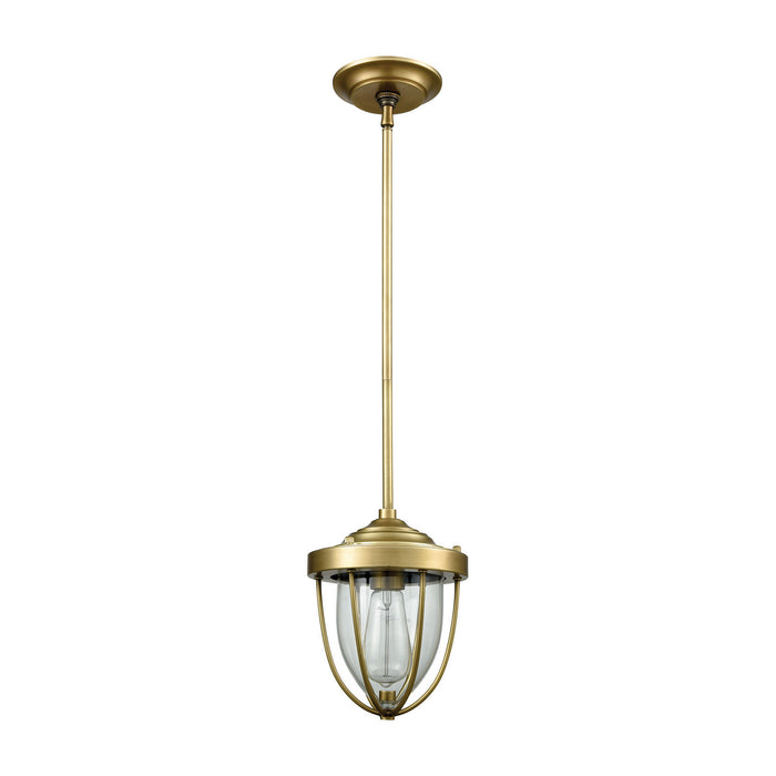 One Light Mini Pendant from the Sturgis collection in Satin Brass finish