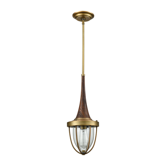 One Light Mini Pendant from the Sturgis collection in Brushed Antique Brass finish