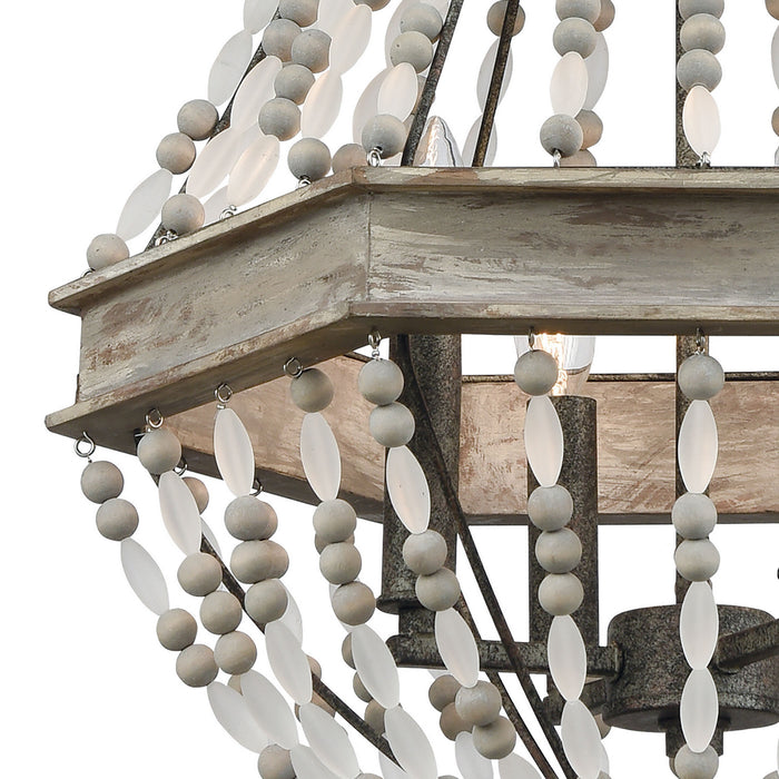 Four Light Chandelier from the Summerton collection in Washed Gray, Malted Rust, Malted Rust finish