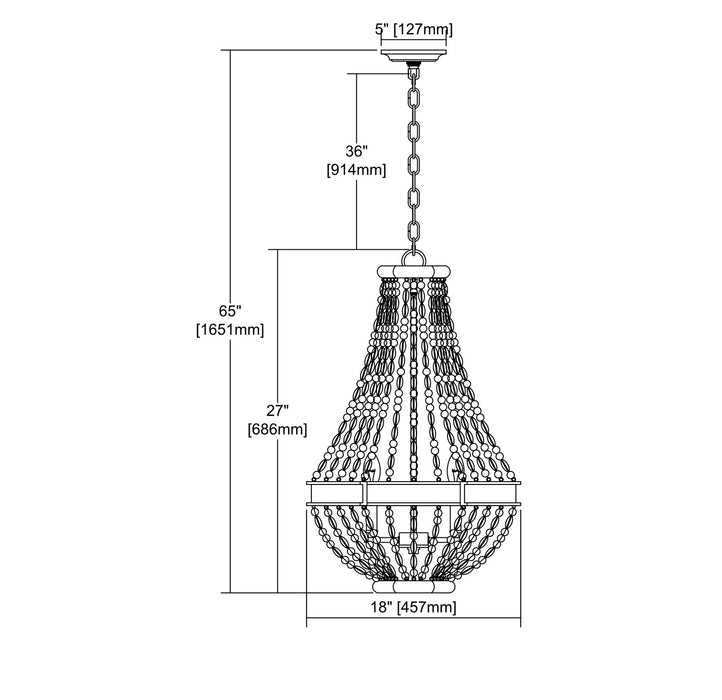 Four Light Chandelier from the Summerton collection in Washed Gray, Malted Rust, Malted Rust finish