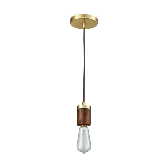 One Light Mini Pendant from the Socketholder collection in Satin Brass finish