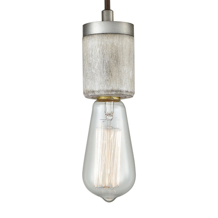 One Light Mini Pendant from the Socketholder collection in Weathered Zinc finish