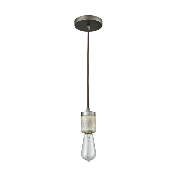 One Light Mini Pendant from the Socketholder collection in Weathered Zinc finish