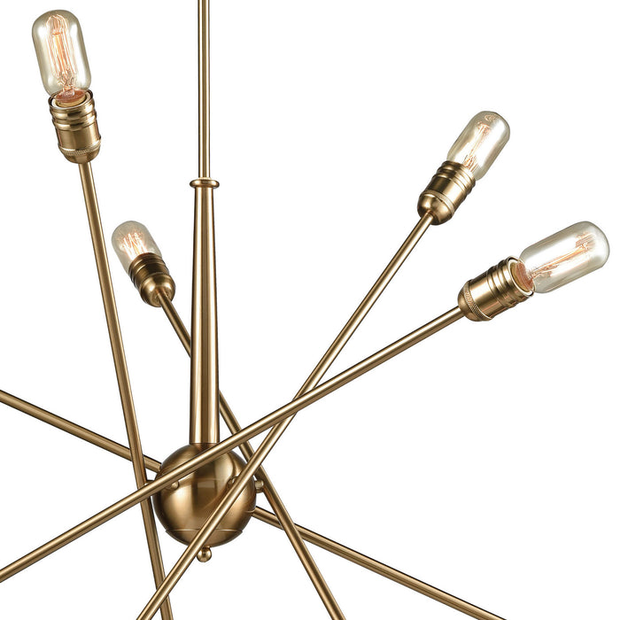 Ten Light Chandelier from the Delphine collection in Satin Brass finish