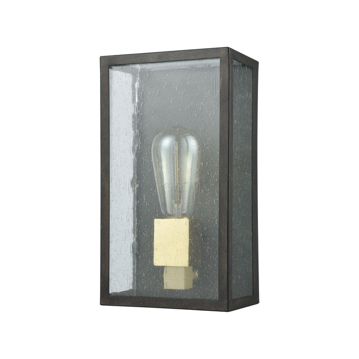 One Light Wall Sconce from the McKenzie collection in Blackened Bronze, Brushed Brass, Brushed Brass finish