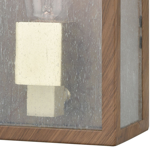 One Light Wall Sconce from the McKenzie collection in Dark Wood Print, Brushed Brass, Brushed Brass finish