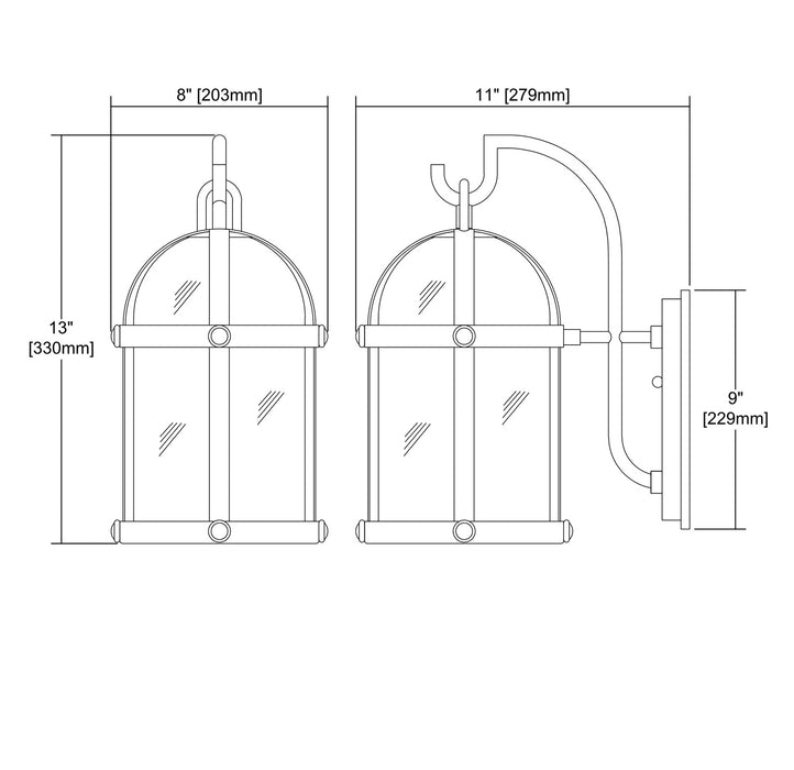 One Light Wall Sconce from the Hunley collection in Oil Rubbed Bronze finish