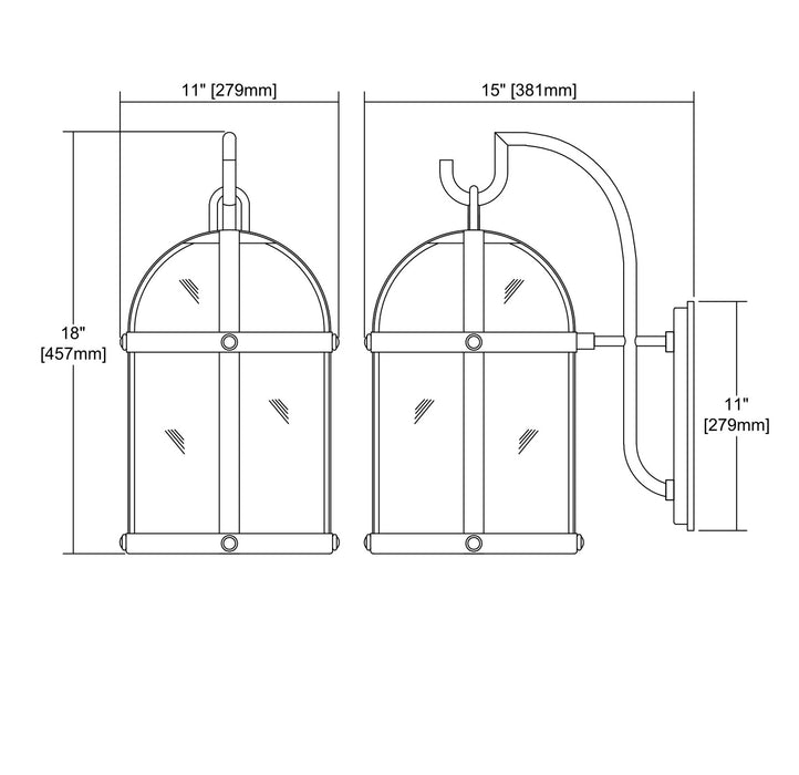 One Light Wall Sconce from the Hunley collection in Oil Rubbed Bronze finish