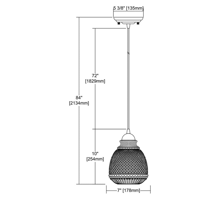 One Light Mini Pendant from the Victoriana collection in Polished Chrome finish