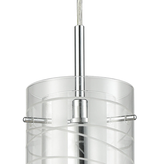 One Light Mini Pendant from the Swirl collection in Polished Chrome finish