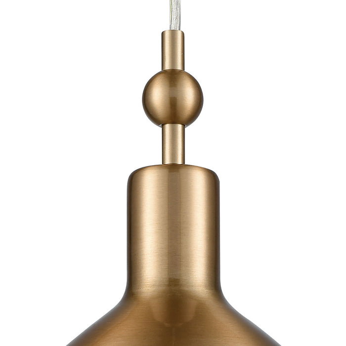 One Light Mini Pendant from the Ravette collection in Satin Brass finish
