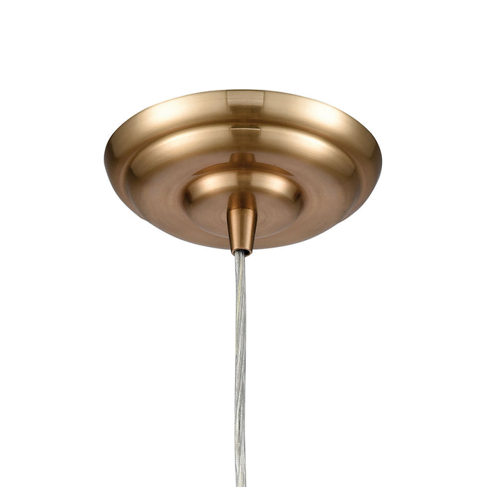 One Light Mini Pendant from the Ravette collection in Satin Brass finish
