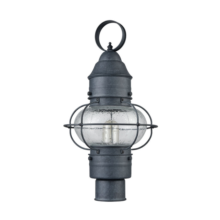 One Light Outdoor Post Lantern from the Onion collection in Aged Zinc finish