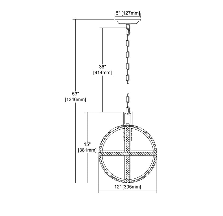 One Light Mini Pendant from the Natural Rope collection in Oil Rubbed Bronze finish