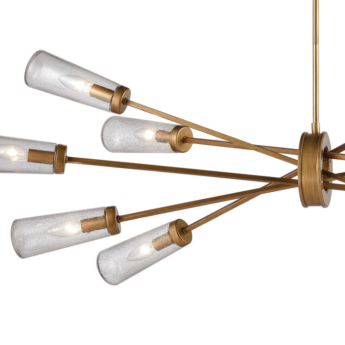 Ten Light Chandelier from the Xenia collection in Matte Gold finish