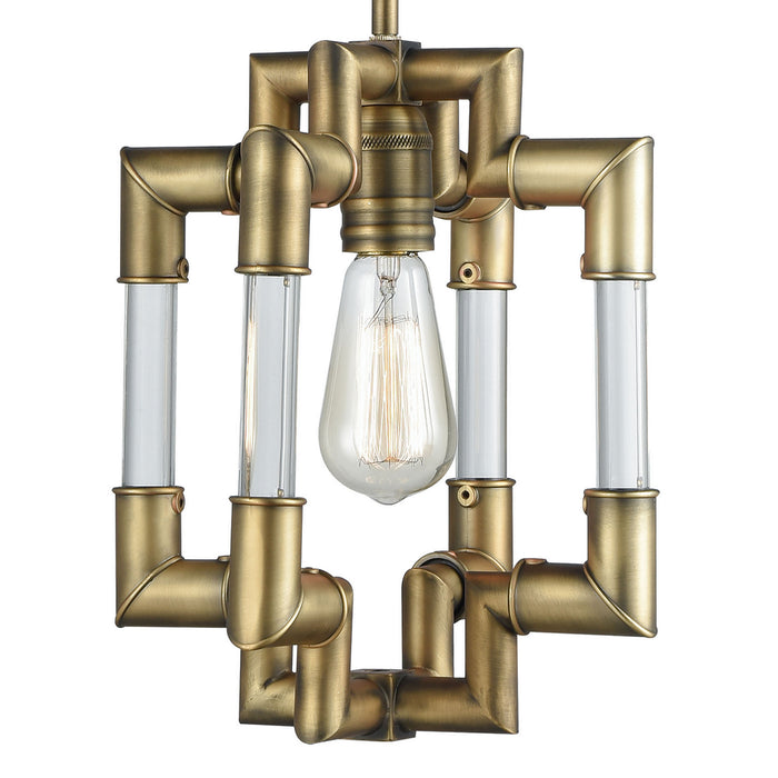 One Light Mini Pendant from the Brandon collection in Classic Brass finish