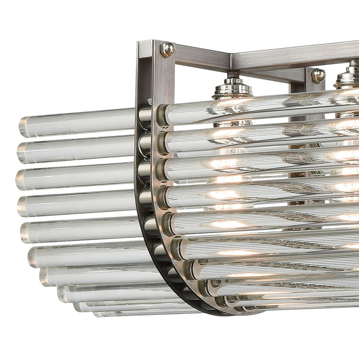 Six Light Chandelier from the Crystal Rods collection in Polished Nickel finish