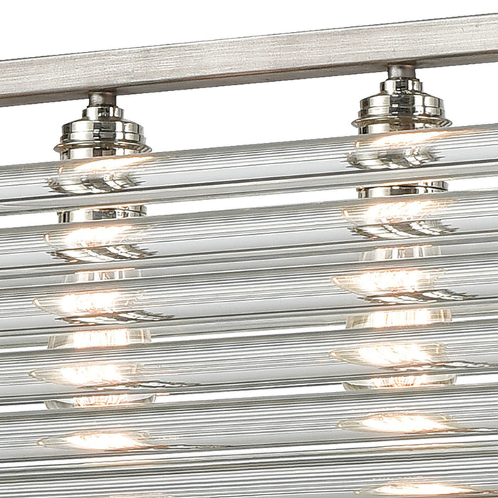 Six Light Chandelier from the Crystal Rods collection in Polished Nickel finish