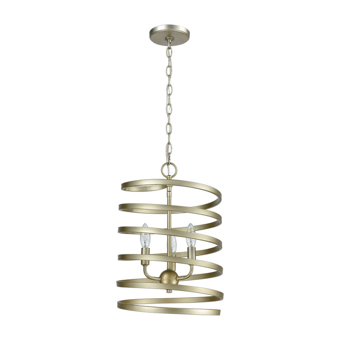 Three Light Pendant from the Whirlwind collection in Aged Silver finish