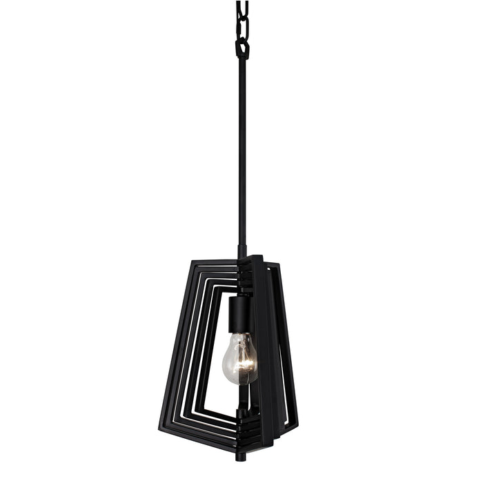 One Light Pendant from the Gymnast collection in Black finish