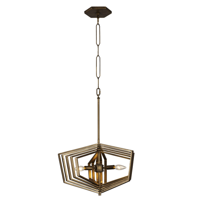 Three Light Pendant from the Gymnast collection in Havana Gold finish