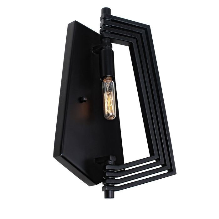 One Light Wall Sconce from the Gymnast collection in Black finish