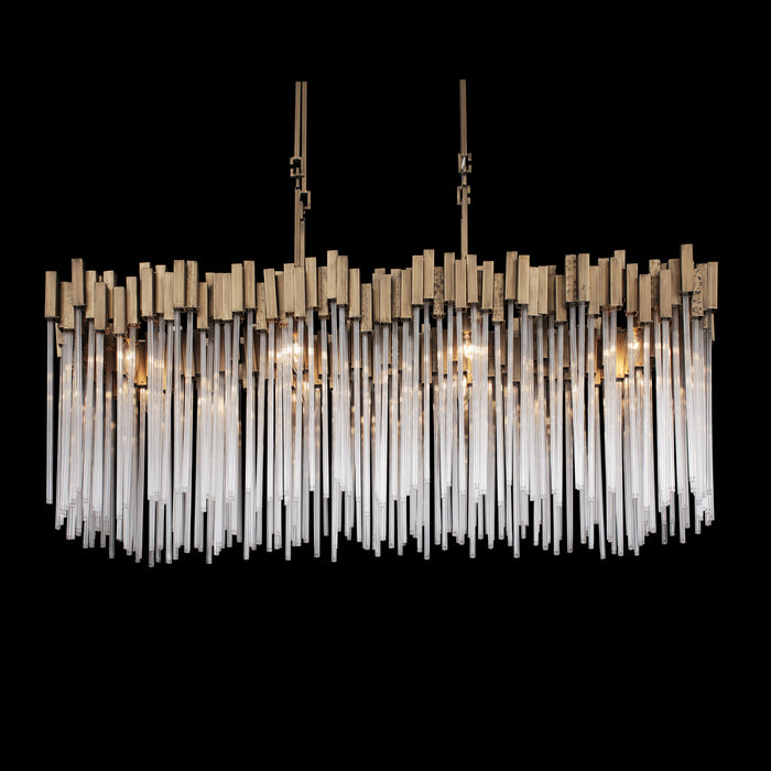 Eight Light Linear Pendant from the Matrix collection in Havana Gold finish