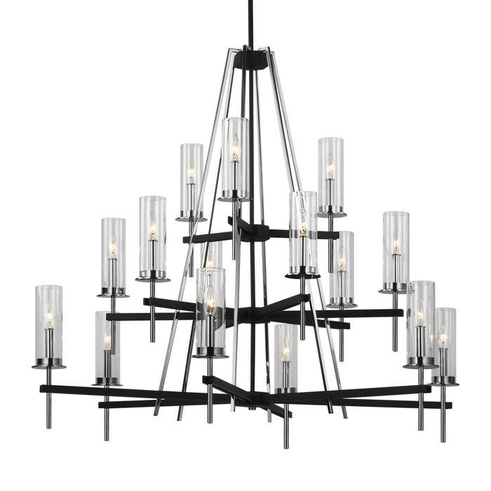 15 Light Chandelier from the Broderick collection in Textured Black finish