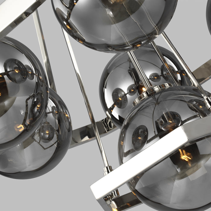 Seven Light Chandelier from the Feiss - Harper collection in Polished Nickel finish