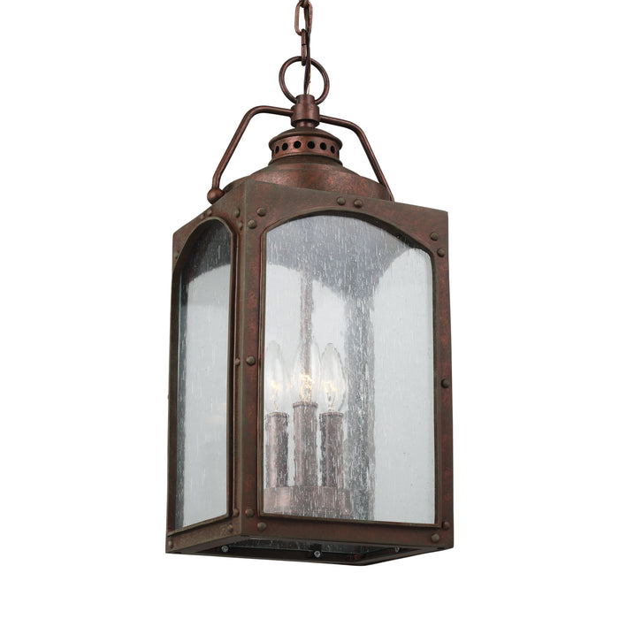 Three Light Hanging Lantern from the Randhurst collection in Copper Oxide finish
