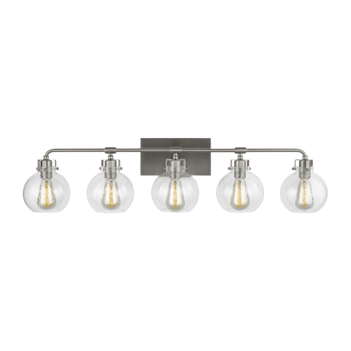 Generation Lighting - VS24405SN - Five Light Vanity - Clara - Satin Nickel