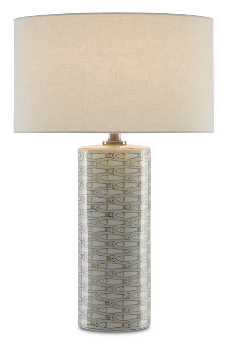 Currey and Company - 6000-0283 - One Light Table Lamp - Gray/White/Antique Nickel
