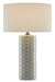 Currey and Company - 6000-0283 - One Light Table Lamp - Gray/White/Antique Nickel