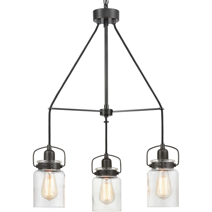 Three Light Chandelier from the Calhoun collection in Antique Bronze finish